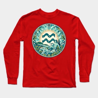 "Cosmic Uprising: Aquarius Euphoria"- Zodiac Horoscope Star Signs Long Sleeve T-Shirt